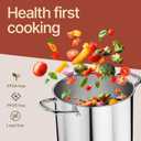 Stainless Steel Stockpot with Tempered Glass Lid 3 Quart, Durable 18/0 Stainless Steel, Impact-Bonded Base for Even Heating, Riveted Handles, Oven & All Stove Compatible, Safe Up To 500°F (260°C)