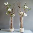 12 Pack Glass Cylinder Vases 14 Inch Tall Clear Flower Bulk Vase for Centerpieces Hurricane Floating Candle Holder for Table Home Decor Wedding Holiday Floral Shelf Party Dining Decoration