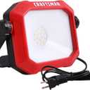 CRAFTSMAN 1100 Lumens 4000K LED Tiltable Portable Work Light in Red with 2-in-1 Adjustable Metal Rotating Stand and Handle, Impact-Resistant Glass Lens, 5FT Power Cord, ETL, Perfect for Job Site