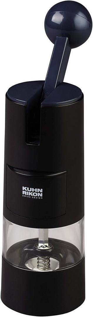 Kuhn Rikon Adjustable Ratchet Grinder with Ceramic Mechanism for Salt, Pepper and Spices, 8.5 x 2.25 inches, Black, Pack of 2