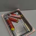 MOUMOUTEN Portable Charcoal Grill, Compact Detachable Stainless Steel BBQ Smoker, Single Use Barbecue Grill for Outdoor Camping, Easy to Carry and Clean (Pink (containing 30 Charcoal))