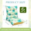 Hoteam 6 Set Patio Chair Cushions Outdoor 20 x 40 Inch High Chair Patio Cushion for Outdoor Furniture Waterproof Seat Rocking Indoor Thickened Pad(Palm Style,Fresh Color)