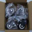 HOLKIE Stem Caster Wheels 2 inch Total Locking Casters Set of 4, Threaded Stem 3/8" -16 x 1 (Diameter 3/8", Length 1") Swivel Heavy Duty Castors Black