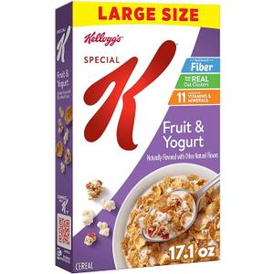 Kellogg's Special K Fruit and Yogurt Breakfast Cereal, Good Source of Fiber, Large Size, 17.1 oz, Best By: OCT 31/2026