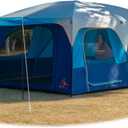 KTT Extra Large Tent 10-12-14 Person (Style-B), Family Cabin Tents, 2 Rooms, 3 Doors and 3 Windows with Mesh, Straight Wall, Waterproof, Double Layer, Big Tent for Outdoor, Picnic, Camping, Family Gathering