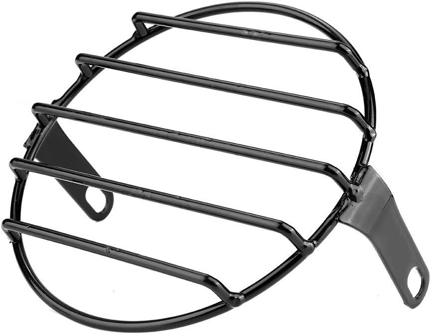 Acouto 5.75inch Black Retro Motorcycle Headlight Grill Round Cover Mask for Headlight Grill Motor