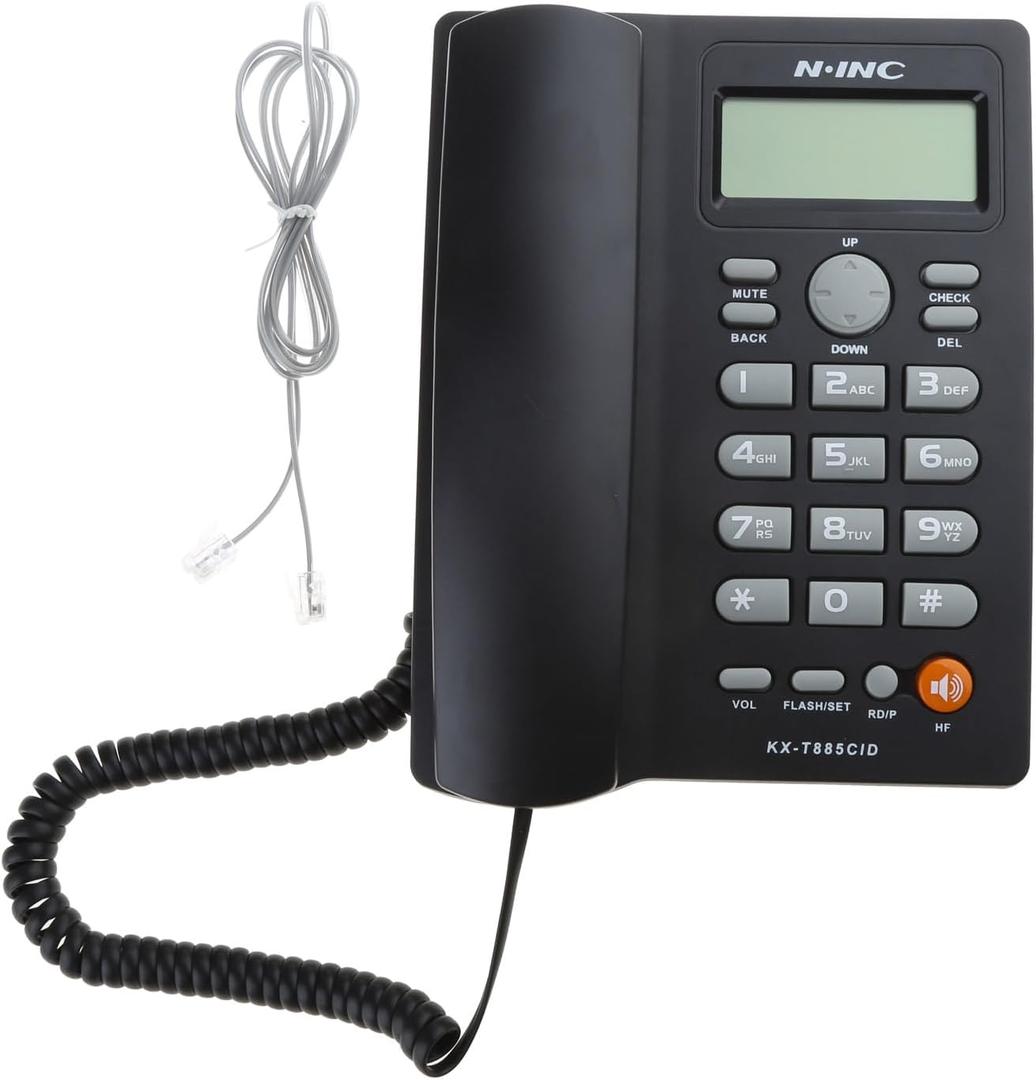 Corded Landline Phone Big Button Household Hotel Business Desktop Landline Telephone with LCD Display KX-T2025 Landline Phone Standard Phone Telephones Landline Corded with Answering Machine