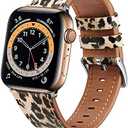 Fintie Bands Compatible with Apple Watch 49mm 46mm 45mm 44mm 42mm 41mm 40mm 38mm iWatch Ultra 2 1 SE Series 1-10, Genuine Leather Band Replacement Strap Wristband