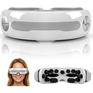 Eye Massager with Warm Steam & Vibration – Eye Massager Ergonomic Design Mimics Real Hands, Smart Voice Assistant, 5 Modes 10-Minute Auto Timer, 800mAh Battery for Eye Strain & Dryness Relief