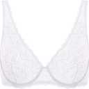 Women's Lace Plunge Bra Sexy Underwire Bralette Plus Size See Through Unlined Bras 38B