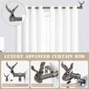 2 x Bronze Decorative Curtain Rods for Windows:72-144" Adjustable Farmhouse Curtain Rod for Bedroom Living Room,Heavy Duty Rustic Drapery Rods with Vintage Eagle Finial Easy Install,Antique Bronze (72-150" & 1pack)