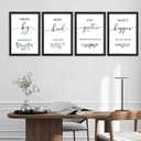 YWJKWLGS Inspirational Quote Wall Art Set 16x24 Inch Set of 4 Motivational Home & Office Decor for Positive Family Encouragement Wooden Framed Signs (Black)
