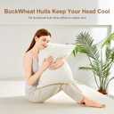 Organic Buckwheat Pillow for Sleeping with Dual-Layer Pillowcase and Extra Tartary Buckwheat Hulls, Adjust Height and Firmness, Neck Support Pillow for Back and Side Sleepers 14"x20" (Off-white)