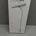 SUPERDANNY LED Desk Lamp for Office Home, Eye-Caring Desk Light with Adjustable Gooseneck, 12W Touch Control Dimmable Brightness, Architect Clamp Lamp with USB Adapter for Reading Study Workbench (Black)