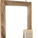 Emfogo Wall Mirror with Shelf, 20 x 16 inch Farmhouse Decor Wall Mirror Hanging for Bathroom, Vanity, Bedroom, Entryway, Living Room (Rustic Brown)