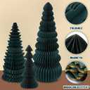 AmazingSpark 3 Pcs Large Honeycomb Christmas Tree - 4ft 3ft 2ft Paper Christmas Folding 3D Home Decoration Set with Magnetic Design for Winter Holiday Festive Party (Classic,Green)