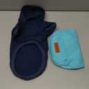 2 Pack Dog Hoodie Warm Hood Dog Sweater Cold Weather Small Dogs Sweatshirt Comfort Pet Clothes for Small Medium Dogs with Pockets Cats Chihuahua Clothes for Male Female Girl Boy Sporty Daily Wear (S (Back: 9.45",Chest: 14.9", 3.5-5.8lbs), Navy+Blue)