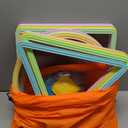 2 Sets Hopscotch Rings, 20 Plastic Square & Round Hoops with 30 Connectors for Toddlers Gross Motor Skills, Indoor/Outdoor Agility Rings for Kids Playground Obstacle Courses(15 Inch)