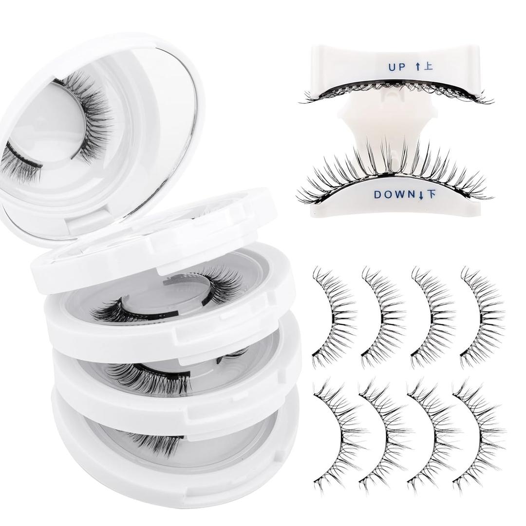 4-Pairs Reusable Magnetic Eyelashes with Applicator: Natural Look, Reusable, No Glue or Liner Needed, Wendy, 079+B01-1
