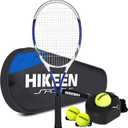 Hikeen Premium Tennis Trainer Rebound with Metal Base,Portable Solo Tennis Trainer Set with 3 Highly Elastic String Balls,Tennis Practice Equipment for Adult Kids an Beginners