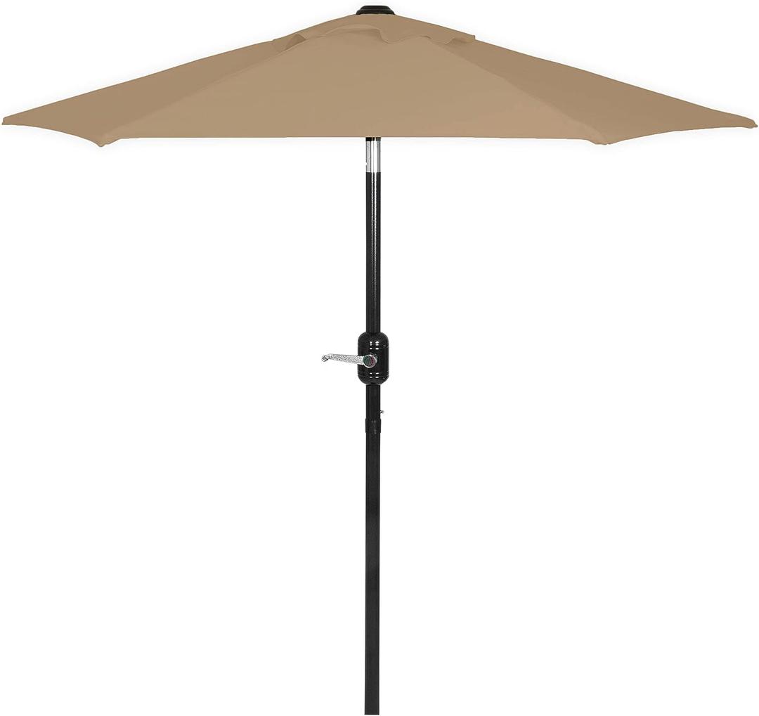 6 Ft Outdoor Patio Umbrella, Easy Open/Close Crank and Push Button Tilt Adjustment, 6 Foot, Small Patio Sand Market Umbrellas for Outdoor