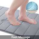 Buganda Memory Foam Bath Mat, 47" x 17", Ultra Soft and Non-Slip Bathroom Rugs, Water Absorbent and Machine Washable Bath Rug Runner for Bathroom, Shower, and Tub, Medium Grey