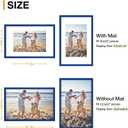 decorUhome 11x17 Picture Frame, Display Pictures 8x12 with Mat or 11x17 without Mat, Wall Hanging Poster Frame, Royal Blue, 1 Pack