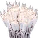 612 Vermont 100 Clear Christmas Lights on White Wire, UL Approved for Indoor/Outdoor Use, 18 Foot of Lighted Length, 20 Foot of Total Length