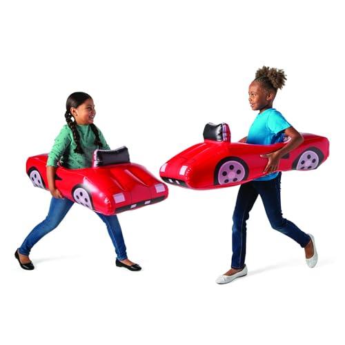 Fun Express 36" x 18" Inflatable Red Vinyl Car Bopper - Great for Birthday Parties, Racing Themed Events - 1 Bopper Included
