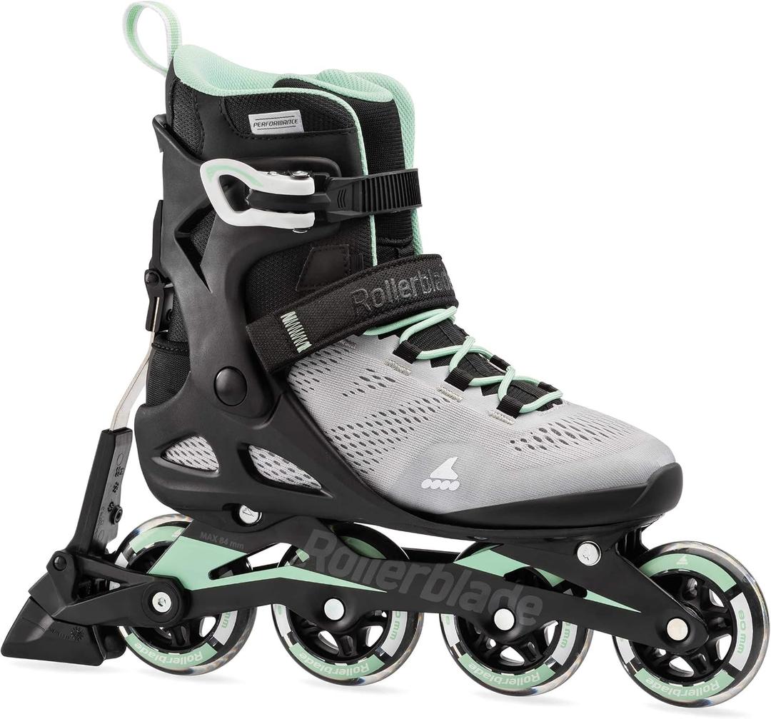 Rollerblade Macroblade 80 ABT Women's Adult Fitness Inline Skate, Glacier Grey/Mint, Performance Inline Skates, Size 9.5
