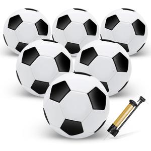 6 Pack Soccer Balls with Pump Needle, Size 3/4/5 Soccer Training Ball Practice for Kids,Youth and Adults, Soccer Ball Bulk