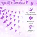 Preboun 400 ft Solid Pennant Banner Flags 240 Pcs String Hanging DIY Triangle Bunting Bulk Garland for Grand Opening Carnival Birthday Party Decoration Outdoor(Purple)