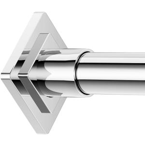 Chrome Shower Curtain Rod Spring Tension 30 to 80 Inch,1 Inch Diameter Adjustable Shower Rods for Bathroom,No Drilling