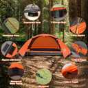 camppal 1 Person Tent for Camping Hiking Mountain Hunting Backpacking Tents 4 Season Resistance to Windproof Rainproof and Waterproof