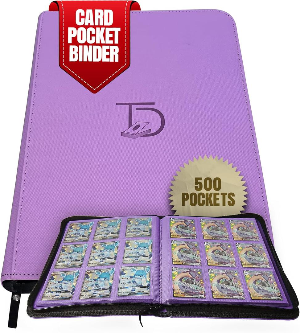TopDeck 500 Card Binder Pro, Purple, Leather, Nostalgic Elegance