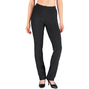 Yogipace,Belt Loops,Women's Petite/Regular/Tall Straight Leg Yoga Dress Pants (Black, S)