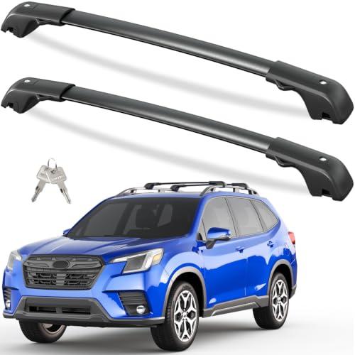 Tuyoung 300lbs Roof Rack Cross Bars for Subaru Forester 2014-2026 | with Raised Side Rails (Not for Wilderness), Lockable Heavy Duty Roof Rails Crossbars Aluminum Rooftop Cargo Luggage
