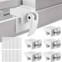 5 Pack Window Locks with 10 Protective Washers, Compatible with Horizontal and Vertical Window, Fit 1/16 inch(0.16cm) up to 1-3/16 Inch Short Version Wide Rail Easy Installation Enhanced Safety