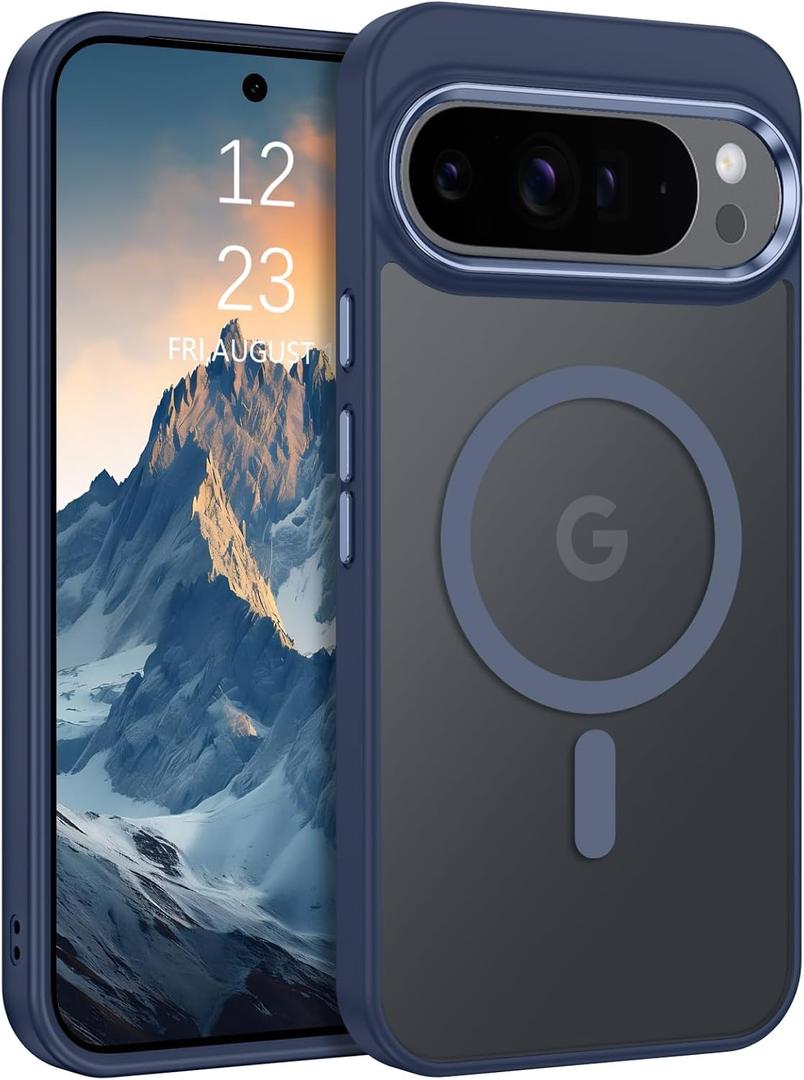 BENTOBEN for Google Pixel 10 Pro XL Case,Compatible with Magsafe Magnetic Matte Phone Case,Translucent Slim Shockproof Women Men Protective Cover for Google Pixel 10 Pro XL,Deep Blue