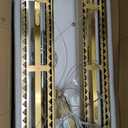 PAFEE 35.4" Brushed Gold Rectangular Crystal Chandelier for Dining Room
