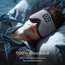 3D Sleep Mask with Bluetooth Headphones, Sleeping Headphones for Side Sleepers, Wireless Music Eye Mask with Ultra-Thin Stereo Speakers for Men, Women, Tech Gifts, Grey