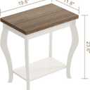 ChooChoo End Tables Living Room, Side Tables Living Room with Curved Legs and Storage Shelf, Small End Tables for Small Spaces, Soft White