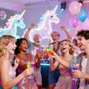 LEDUO 24Pcs Reusable Unicorn Drinking Plastic Straws,Silly Crazy Straws for Kids-Party Supplies-Party Favors Decorations-Rainbow Unicorn Theme Birthday Party Drinking Straw for Girls Boys