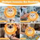 EXPAWLORER Cat Cone Collar Soft, Cat Recovery E Collar After Surgery to Stop Licking, Adjustable Waterproof Neck Elizabethan Pet Kitten Puppy Donut Pillow for Cats Wound Healing, Lion (S)