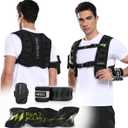 Weighted Vest Men BeatBoost 10lb/15lb/20lb/25lb/30lb/35lb/40lb Weight Vest with Ironsand for Strength Training Running Walking Workout (24LB Set, Black Set)