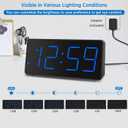 Peakeep Digital Alarm Clock for Bedroom Bedside, Loud Alarm Clock for Heavy Sleepers, Large Big LED Numbers for Seniors, Battery Backup Plug in Electric Clock with USB Charger (Blue)