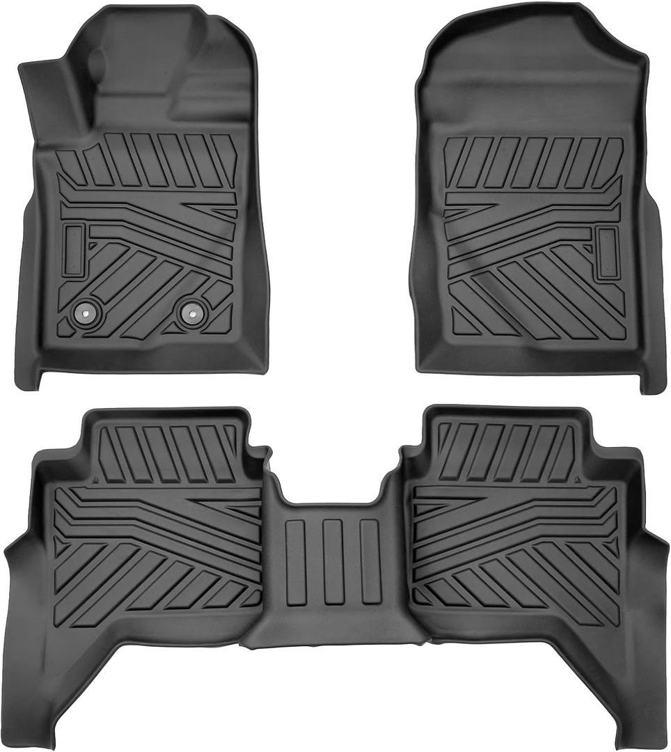 Cartist Floor Mats Fit for Ford Ranger 2024 2025 2026 SuperCrew Cab, All Weather Car Mats for Ranger Accessories, Heavy Duty Black Floor Liner