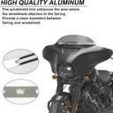 4 Slotted Track Polished Batwing Fairing Windshield Windscreen Trim Molding Clips Accent Parts for Touring Street Glide Electra Tri Ultra Limited 2014-2024(Chrome)