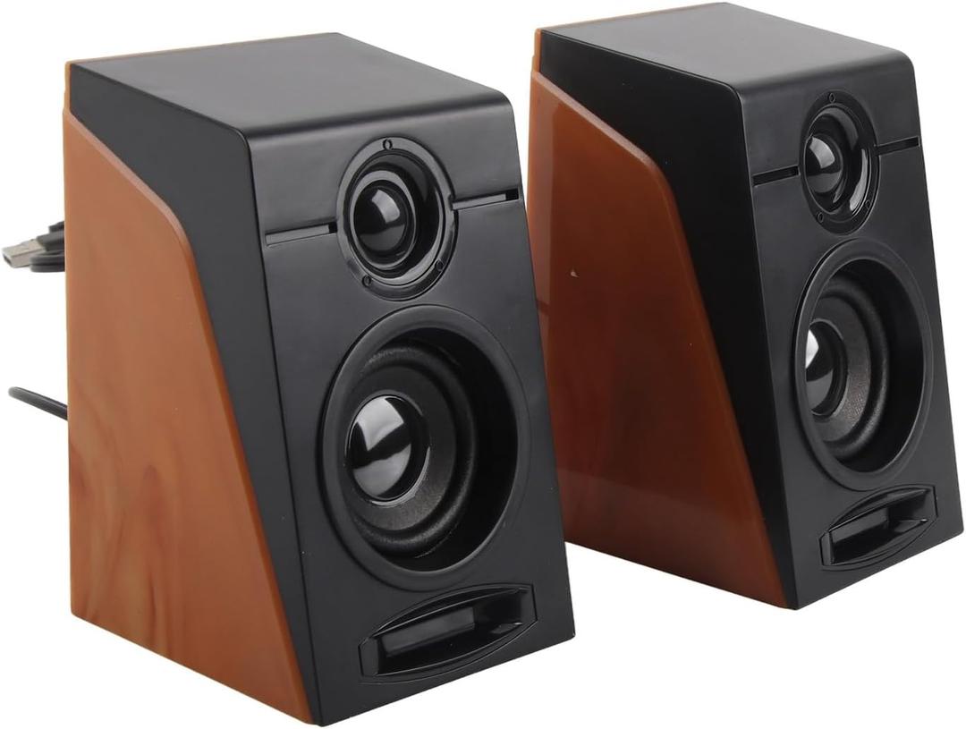 Computer Speakers, USB Powered Wired HiFi Stereo Sound PC Speakers Adjustable Volume with 3.5mm Cable, Desktop Speakers for TV Laptop Monitor