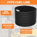 10FT PTFE Fuel Hose Line 6AN 1885PSI Nylon Braided | PTFE inner tube; Nylon braided outer; For E85/gasoline/diesel